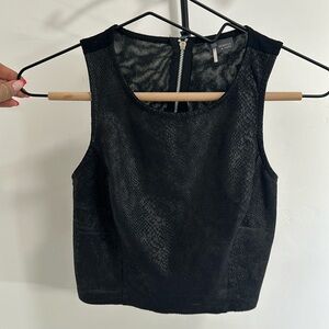 Sparkle and Fade Black Snake Crop